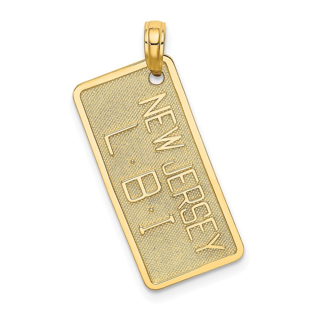 14k Yellow Gold Travel NEW JERSEY-LBI (Long Beach Island) License Plate Charm